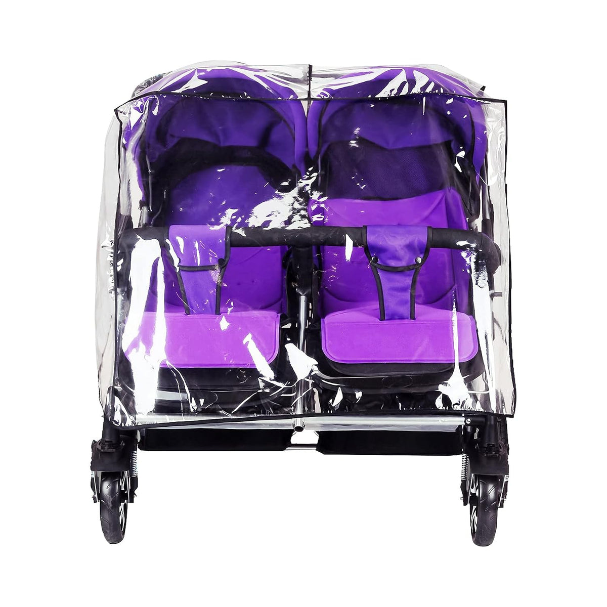 Twins Baby Pushchair Rain Cover Universal Waterproof Stroller Rainy Weather Guard Side by Side Double Carriage Outdoor Wind Dust Snow Protection Breathable Shield Windproof Accessories