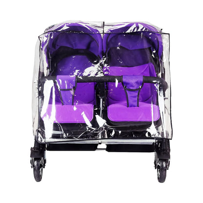 Twins Baby Pushchair Rain Cover Universal Waterproof Stroller Rainy Weather Guard Side by Side Double Carriage Outdoor Wind Dust Snow Protection Breathable Shield Windproof Accessories