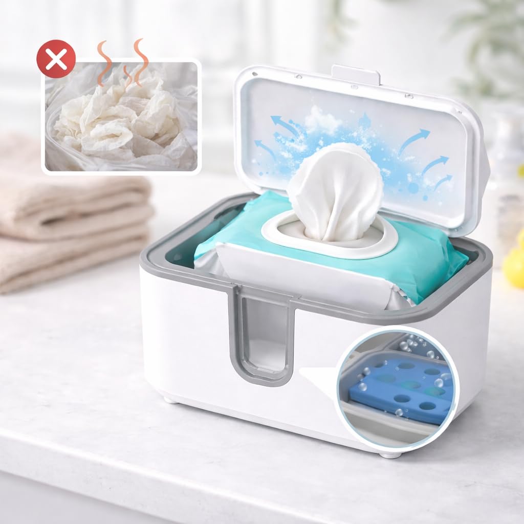 Wet Wipes Heater, Baby Wipe Warmer with Moisture Lock, Even Heating