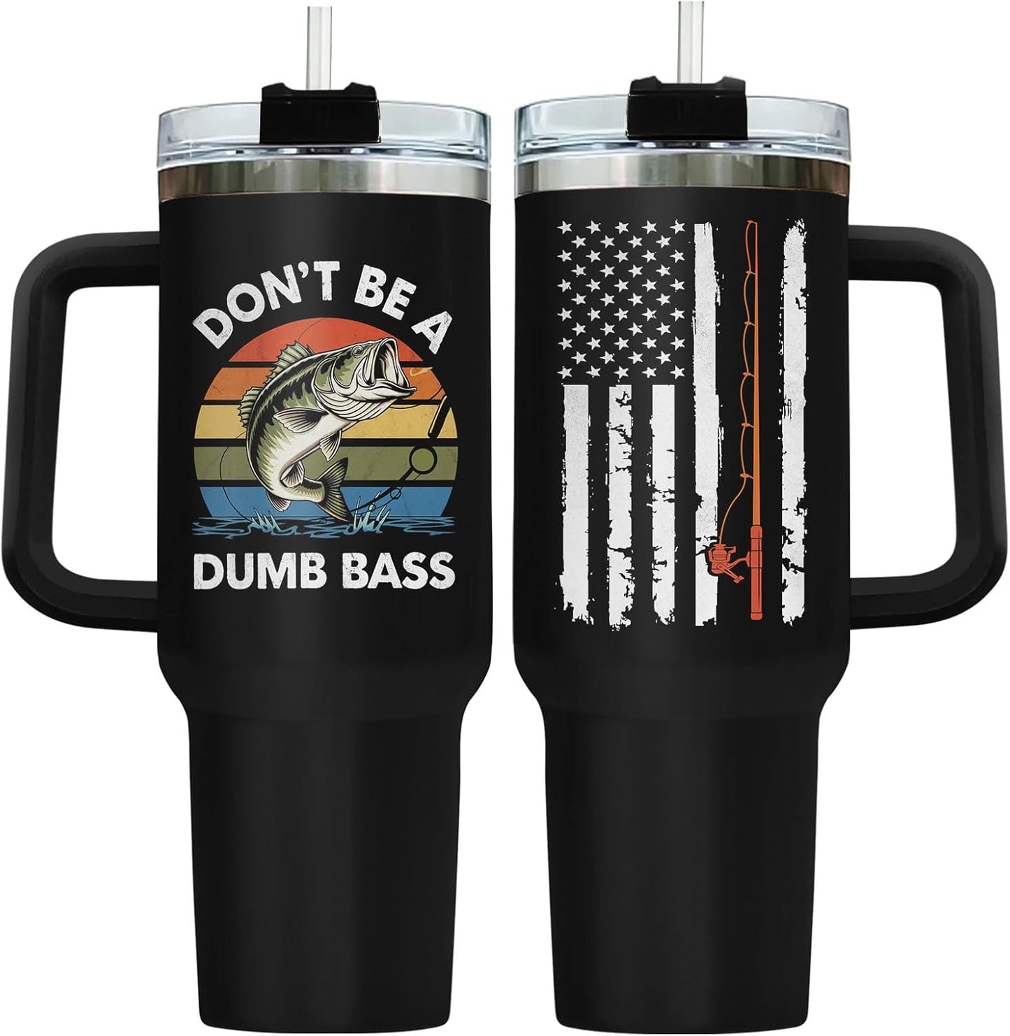 Dad Dadman Funny 40 oz Tumbler with Handle, Funny Dad Gift | Gift for Dad Tumbler 40oz, Cool Dadman Travel Mug, Funny Superhero Birthday from Daughter Son - Colors A