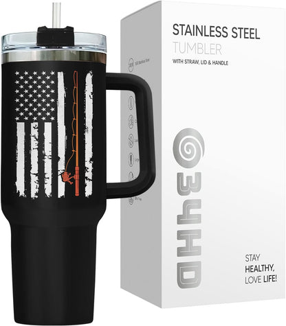 Dad Dadman Funny 40 oz Tumbler with Handle, Funny Dad Gift | Gift for Dad Tumbler 40oz, Cool Dadman Travel Mug, Funny Superhero Birthday from Daughter Son - Colors A