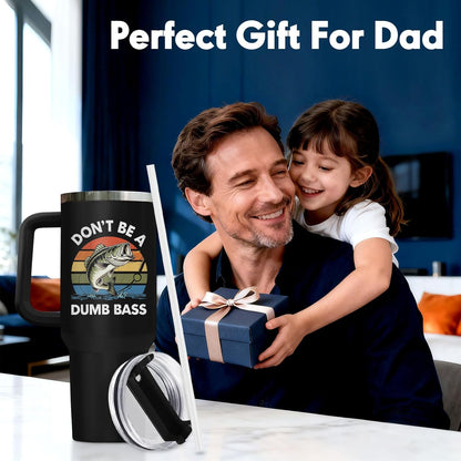 Dad Dadman Funny 40 oz Tumbler with Handle, Funny Dad Gift | Gift for Dad Tumbler 40oz, Cool Dadman Travel Mug, Funny Superhero Birthday from Daughter Son - Colors A