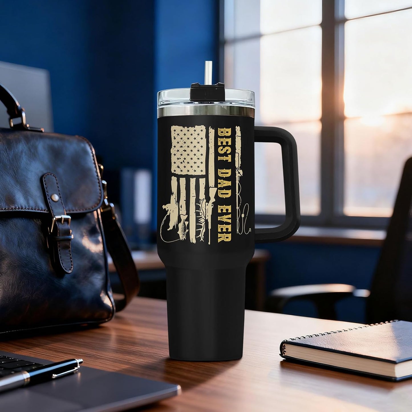 Dad Dadman Funny 40 oz Tumbler with Handle, Funny Dad Gift | Gift for Dad Tumbler 40oz, Cool Dadman Travel Mug, Funny Superhero Birthday from Daughter Son - Colors A