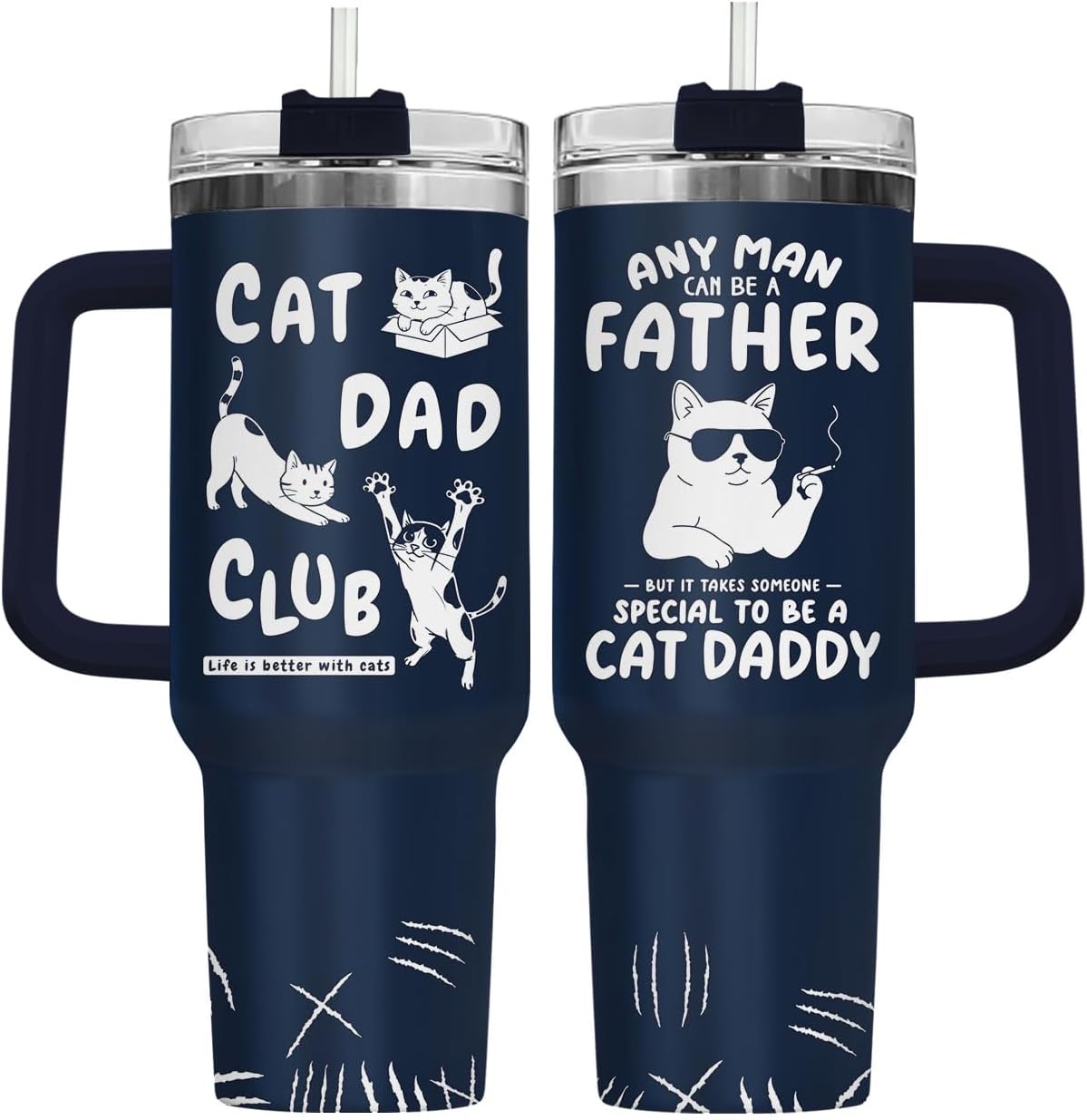 Dad Dadman Funny 40 oz Tumbler with Handle, Funny Dad Gift | Gift for Dad Tumbler 40oz, Cool Dadman Travel Mug, Funny Superhero Birthday from Daughter Son - Colors A