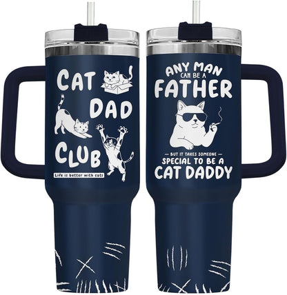 Dad Dadman Funny 40 oz Tumbler with Handle, Funny Dad Gift | Gift for Dad Tumbler 40oz, Cool Dadman Travel Mug, Funny Superhero Birthday from Daughter Son - Colors A