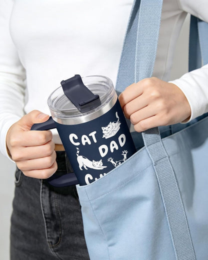 Dad Dadman Funny 40 oz Tumbler with Handle, Funny Dad Gift | Gift for Dad Tumbler 40oz, Cool Dadman Travel Mug, Funny Superhero Birthday from Daughter Son - Colors A
