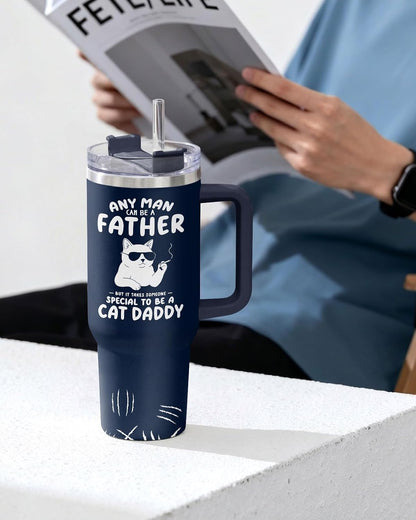 Dad Dadman Funny 40 oz Tumbler with Handle, Funny Dad Gift | Gift for Dad Tumbler 40oz, Cool Dadman Travel Mug, Funny Superhero Birthday from Daughter Son - Colors A