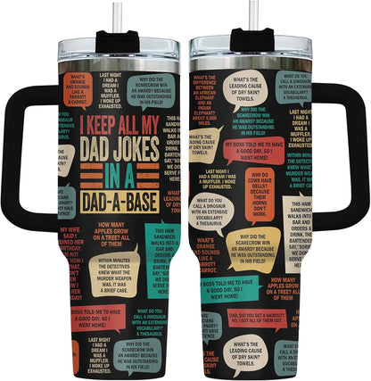 Dad Dadman Funny 40 oz Tumbler with Handle, Funny Dad Gift | Gift for Dad Tumbler 40oz, Cool Dadman Travel Mug, Funny Superhero Birthday from Daughter Son - Colors A