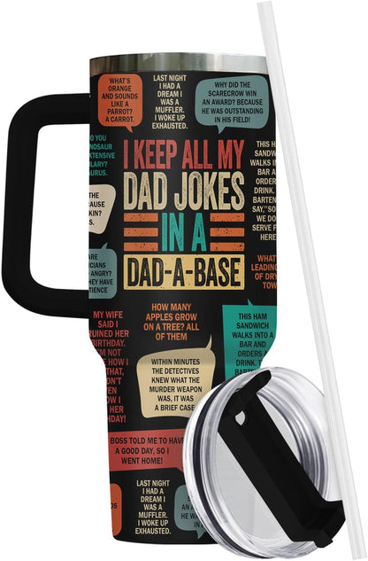 Dad Dadman Funny 40 oz Tumbler with Handle, Funny Dad Gift | Gift for Dad Tumbler 40oz, Cool Dadman Travel Mug, Funny Superhero Birthday from Daughter Son - Colors A