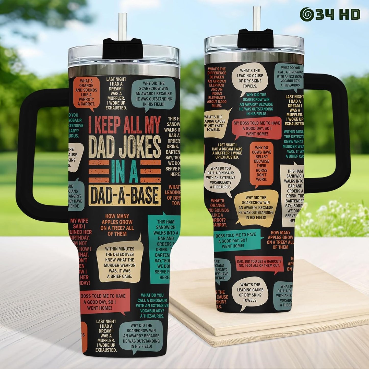 Dad Dadman Funny 40 oz Tumbler with Handle, Funny Dad Gift | Gift for Dad Tumbler 40oz, Cool Dadman Travel Mug, Funny Superhero Birthday from Daughter Son - Colors A