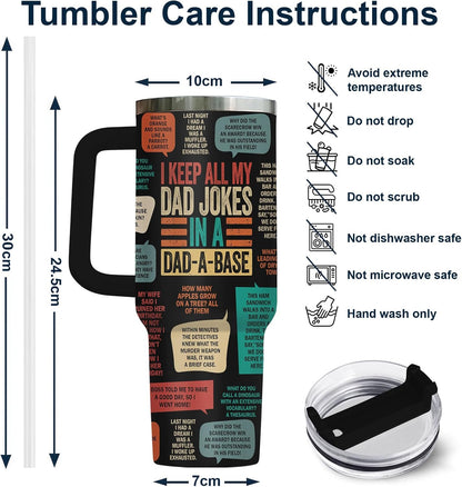 Dad Dadman Funny 40 oz Tumbler with Handle, Funny Dad Gift | Gift for Dad Tumbler 40oz, Cool Dadman Travel Mug, Funny Superhero Birthday from Daughter Son - Colors A