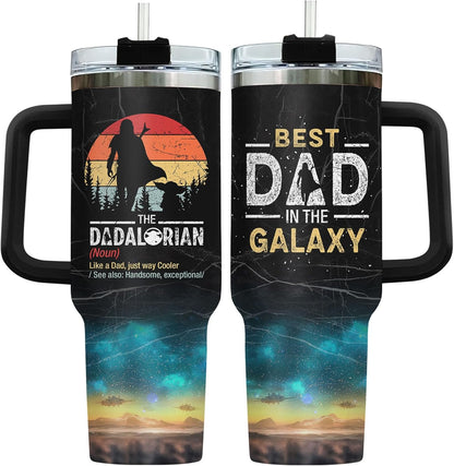 Dad Dadman Funny 40 oz Tumbler with Handle, Funny Dad Gift | Gift for Dad Tumbler 40oz, Cool Dadman Travel Mug, Funny Superhero Birthday from Daughter Son - Colors A
