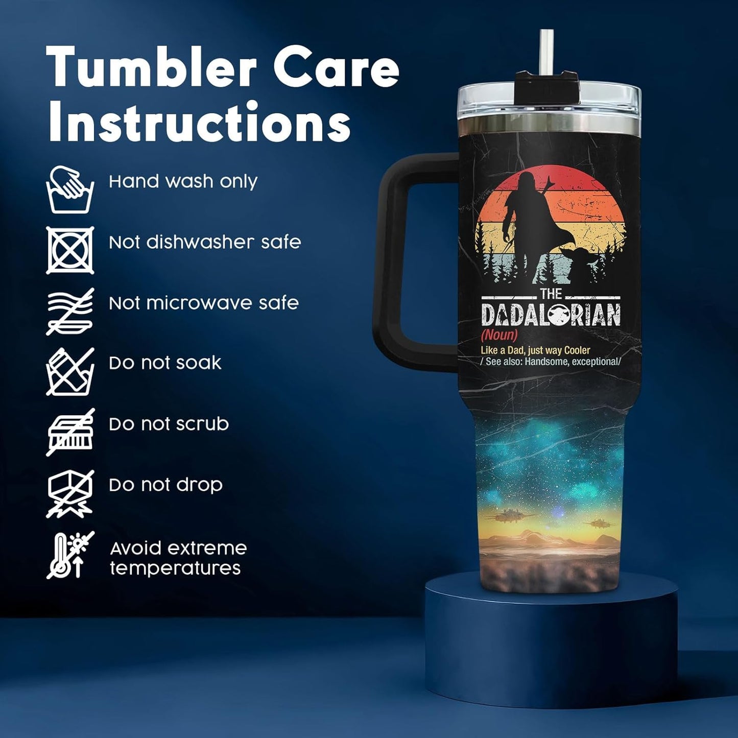Dad Dadman Funny 40 oz Tumbler with Handle, Funny Dad Gift | Gift for Dad Tumbler 40oz, Cool Dadman Travel Mug, Funny Superhero Birthday from Daughter Son - Colors A