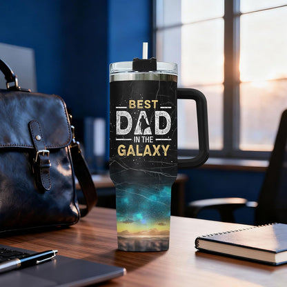 Dad Dadman Funny 40 oz Tumbler with Handle, Funny Dad Gift | Gift for Dad Tumbler 40oz, Cool Dadman Travel Mug, Funny Superhero Birthday from Daughter Son - Colors A