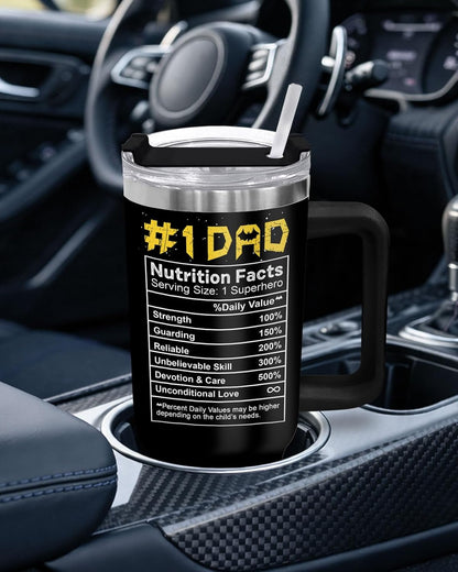 Dad Dadman Funny 40 oz Tumbler with Handle, Funny Dad Gift | Gift for Dad Tumbler 40oz, Cool Dadman Travel Mug, Funny Superhero Birthday from Daughter Son - Colors A