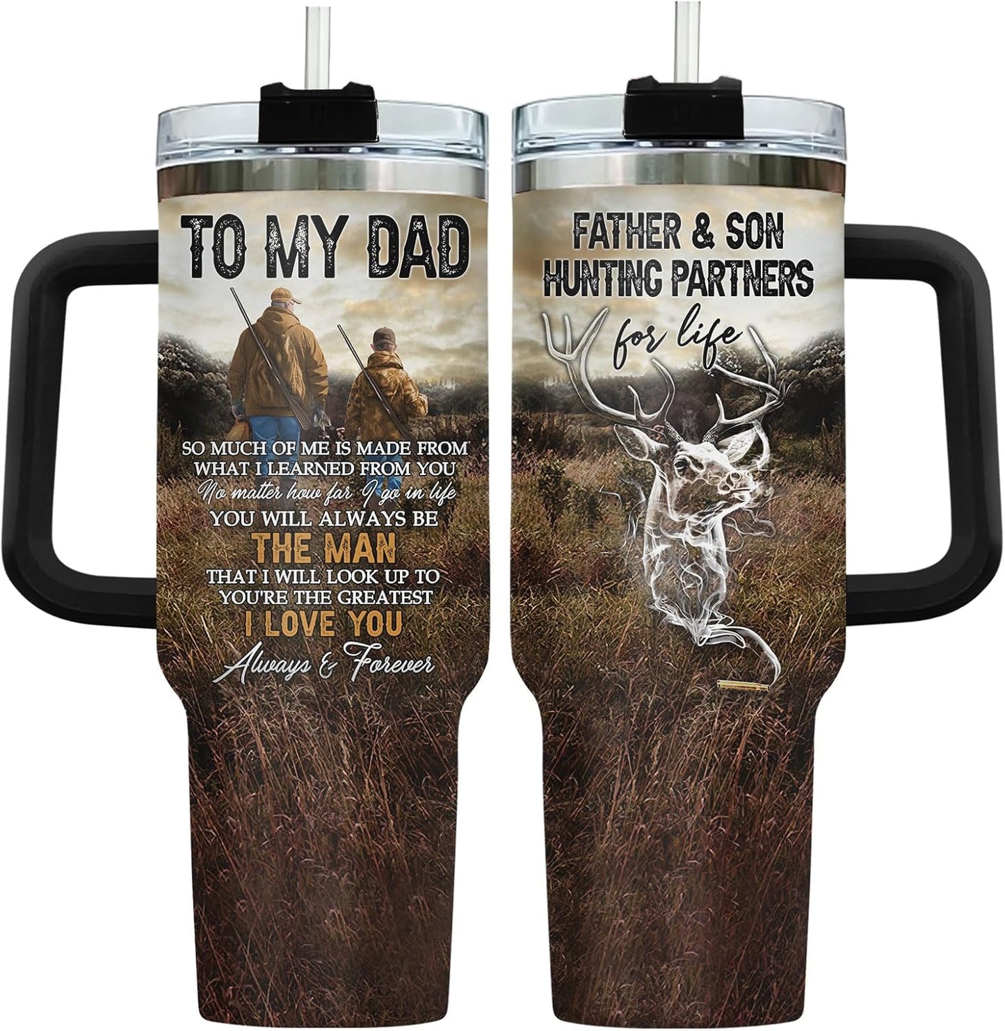 Dad Dadman Funny 40 oz Tumbler with Handle, Funny Dad Gift | Gift for Dad Tumbler 40oz, Cool Dadman Travel Mug, Funny Superhero Birthday from Daughter Son - Colors A