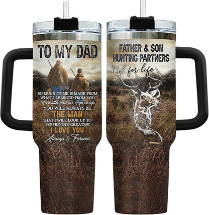 Dad Dadman Funny 40 oz Tumbler with Handle, Funny Dad Gift | Gift for Dad Tumbler 40oz, Cool Dadman Travel Mug, Funny Superhero Birthday from Daughter Son - Colors A