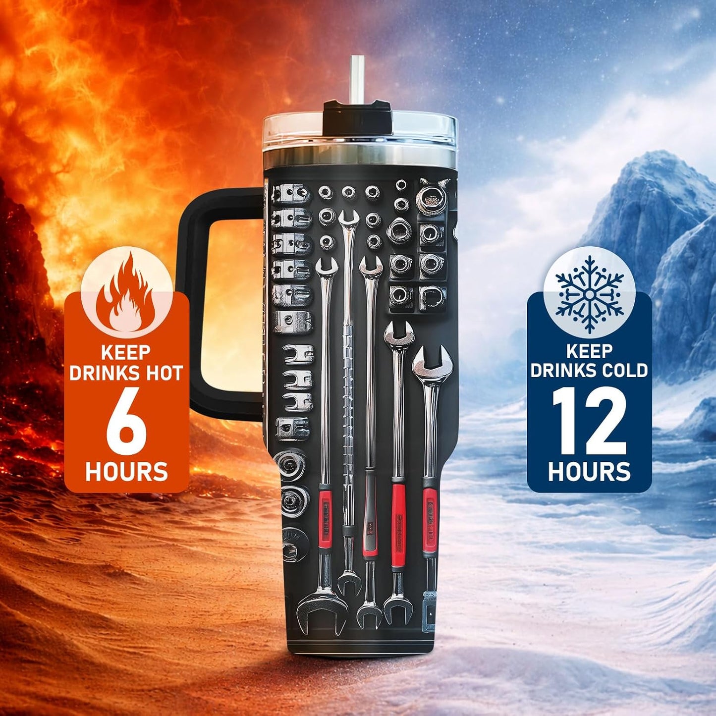 Dad Dadman Funny 40 oz Tumbler with Handle, Funny Dad Gift | Gift for Dad Tumbler 40oz, Cool Dadman Travel Mug, Funny Superhero Birthday from Daughter Son - Colors A
