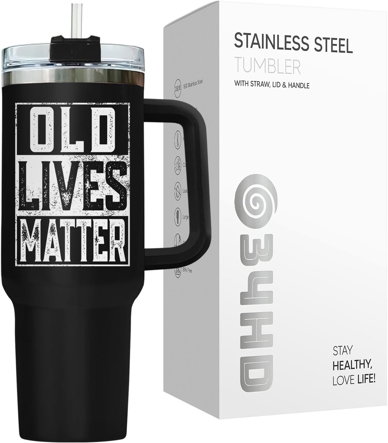 Dad Dadman Funny 40 oz Tumbler with Handle, Funny Dad Gift | Gift for Dad Tumbler 40oz, Cool Dadman Travel Mug, Funny Superhero Birthday from Daughter Son - Colors A