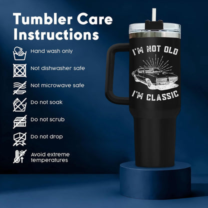 Dad Dadman Funny 40 oz Tumbler with Handle, Funny Dad Gift | Gift for Dad Tumbler 40oz, Cool Dadman Travel Mug, Funny Superhero Birthday from Daughter Son - Colors A
