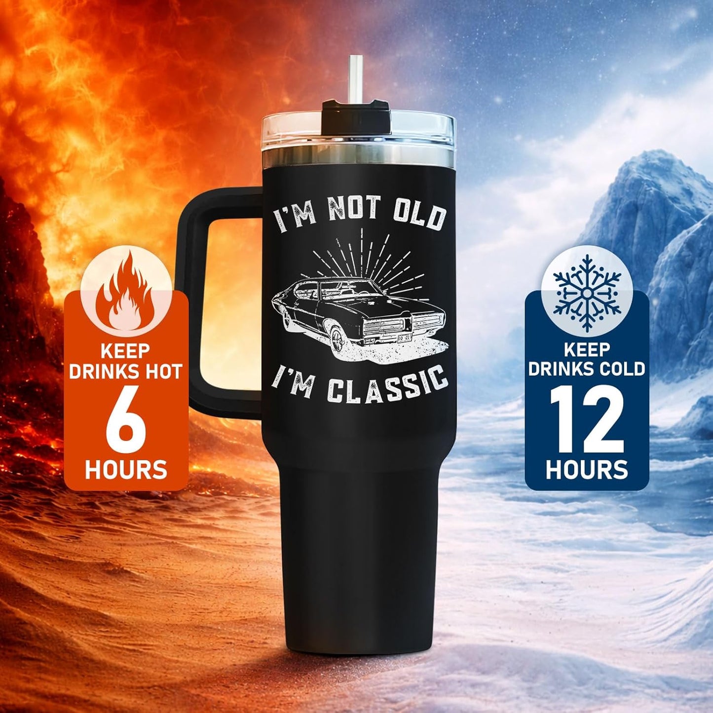 Dad Dadman Funny 40 oz Tumbler with Handle, Funny Dad Gift | Gift for Dad Tumbler 40oz, Cool Dadman Travel Mug, Funny Superhero Birthday from Daughter Son - Colors A