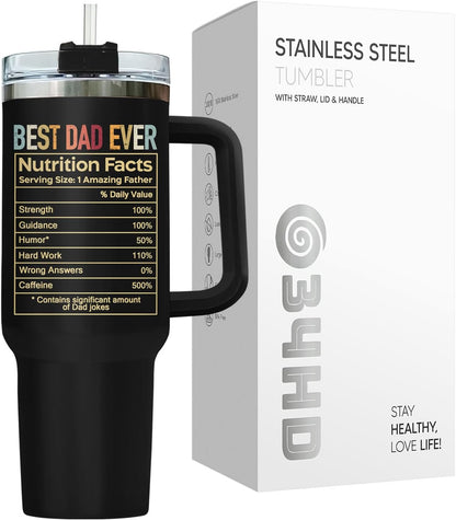 Dad Dadman Funny 40 oz Tumbler with Handle, Funny Dad Gift | Gift for Dad Tumbler 40oz, Cool Dadman Travel Mug, Funny Superhero Birthday from Daughter Son - Colors A