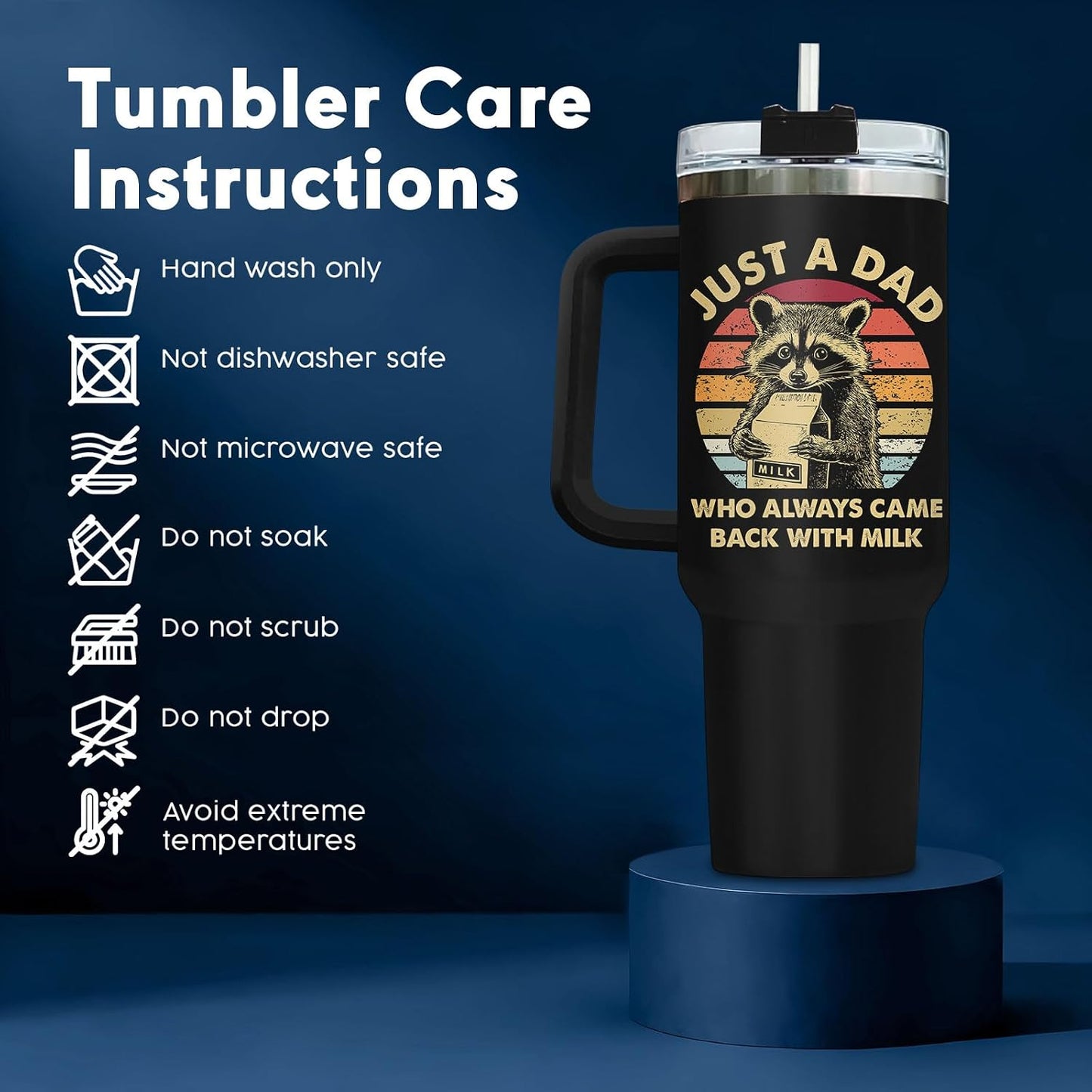 Dad Dadman Funny 40 oz Tumbler with Handle, Funny Dad Gift | Gift for Dad Tumbler 40oz, Cool Dadman Travel Mug, Funny Superhero Birthday from Daughter Son - Colors A
