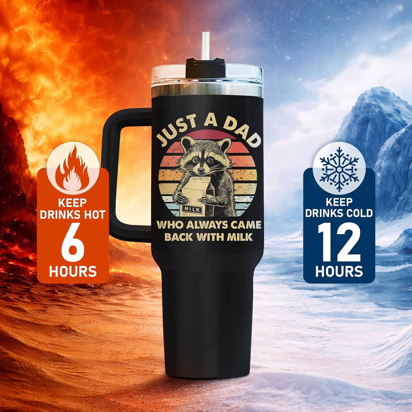 Dad Dadman Funny 40 oz Tumbler with Handle, Funny Dad Gift | Gift for Dad Tumbler 40oz, Cool Dadman Travel Mug, Funny Superhero Birthday from Daughter Son - Colors A