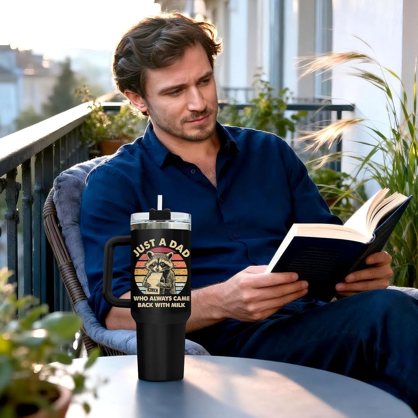 Dad Dadman Funny 40 oz Tumbler with Handle, Funny Dad Gift | Gift for Dad Tumbler 40oz, Cool Dadman Travel Mug, Funny Superhero Birthday from Daughter Son - Colors A