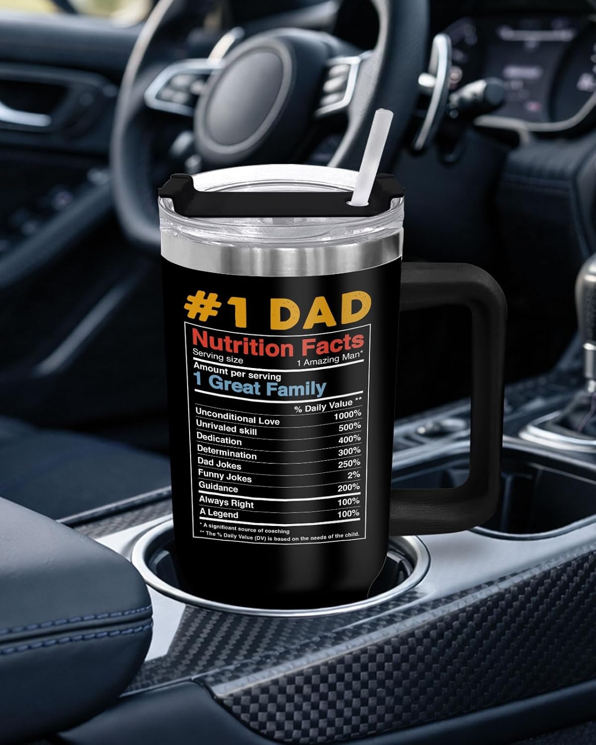 Dad Dadman Funny 40 oz Tumbler with Handle, Funny Dad Gift | Gift for Dad Tumbler 40oz, Cool Dadman Travel Mug, Funny Superhero Birthday from Daughter Son - Colors A