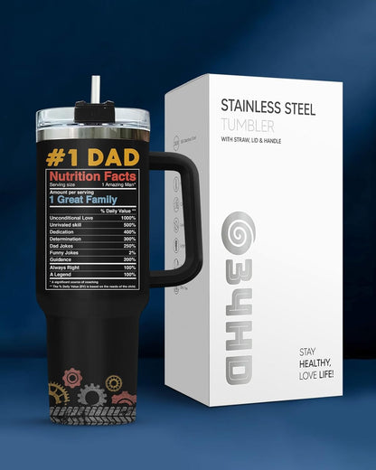 Dad Dadman Funny 40 oz Tumbler with Handle, Funny Dad Gift | Gift for Dad Tumbler 40oz, Cool Dadman Travel Mug, Funny Superhero Birthday from Daughter Son - Colors A