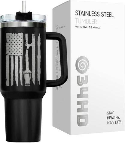 Dad Dadman Funny 40 oz Tumbler with Handle, Funny Dad Gift | Gift for Dad Tumbler 40oz, Cool Dadman Travel Mug, Funny Superhero Birthday from Daughter Son - Colors A