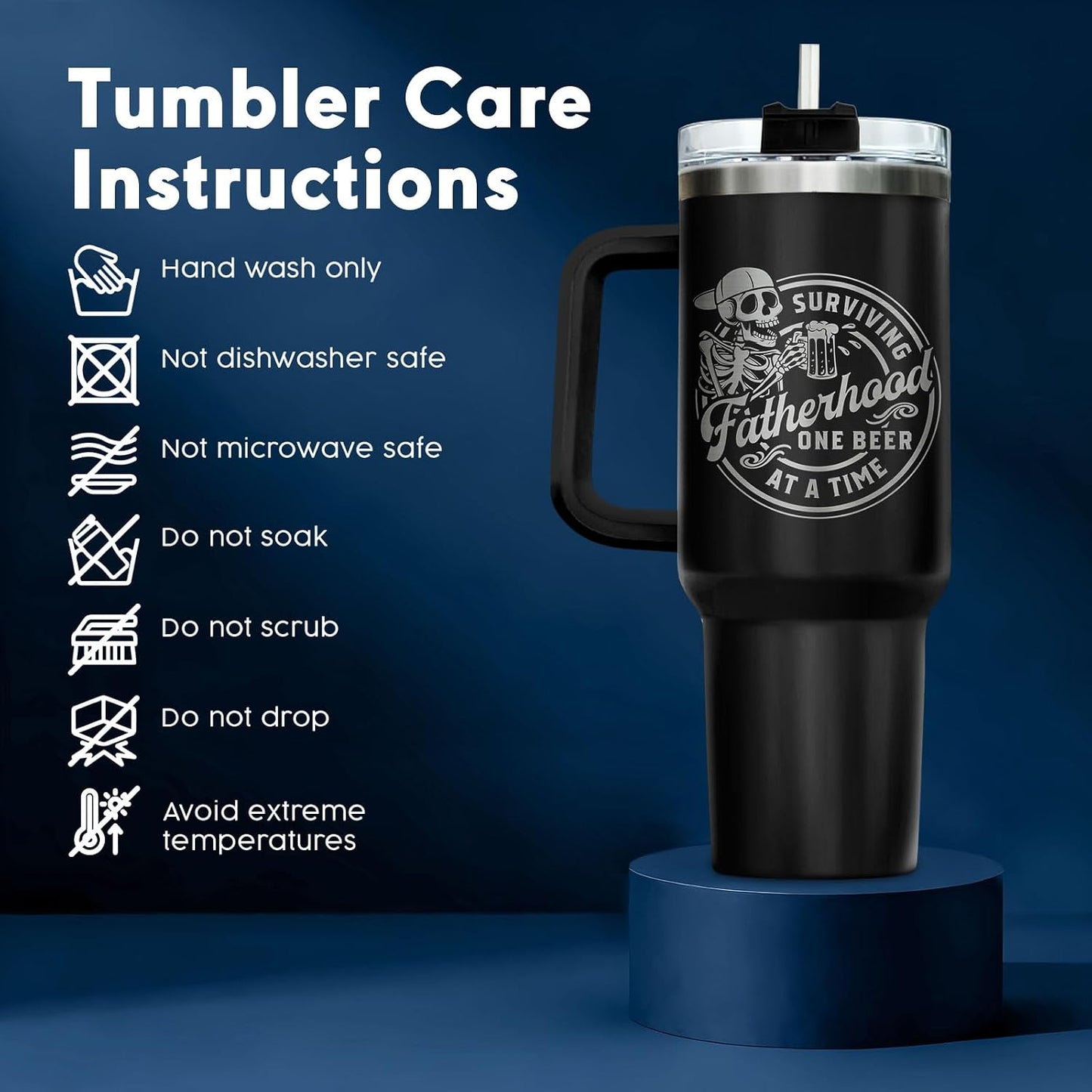 Dad Dadman Funny 40 oz Tumbler with Handle, Funny Dad Gift | Gift for Dad Tumbler 40oz, Cool Dadman Travel Mug, Funny Superhero Birthday from Daughter Son - Colors A