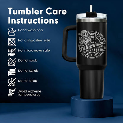 Dad Dadman Funny 40 oz Tumbler with Handle, Funny Dad Gift | Gift for Dad Tumbler 40oz, Cool Dadman Travel Mug, Funny Superhero Birthday from Daughter Son - Colors A