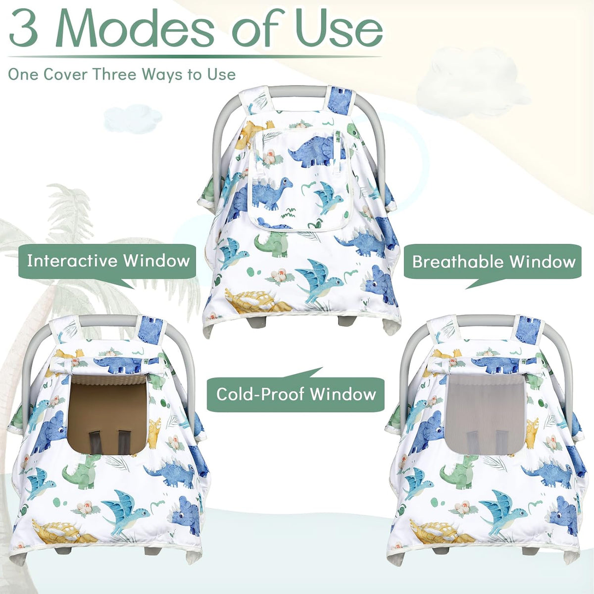 Baby Carseat Seat Cover Girls, Winter Carseat Canopy, Cozy & Warm Cover with Zipper Peep Windows, Infant Minky Carrier Cover, Soft Breathable, Baby Must Have, Retro Flower
