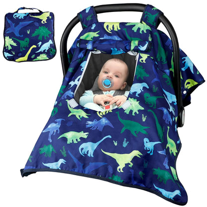 Baby Carseat Seat Cover Girls, Winter Carseat Canopy, Cozy & Warm Cover with Zipper Peep Windows, Infant Minky Carrier Cover, Soft Breathable, Baby Must Have, Retro Flower