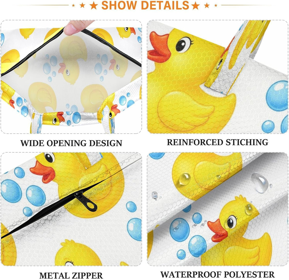 Rubber Ducks Waterproof Travel Laundry Bag Reusable 2 Pack