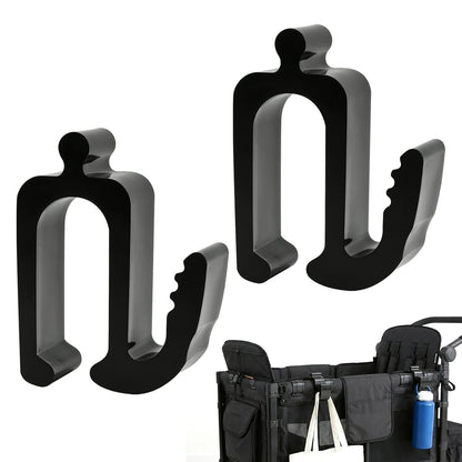 2PCS Multipurpose Side Hooks Universal Wagon Accessories with 30 kg Load Capacity for Balance Bikes & Bags, Space-Saving Travel Organizer for All Wagon Stroller, Suitable for Travel and Daily Use