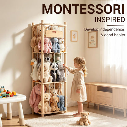 Kids Large Stuffed Animal Storage & Plush Toy Organizer, 53.15" H