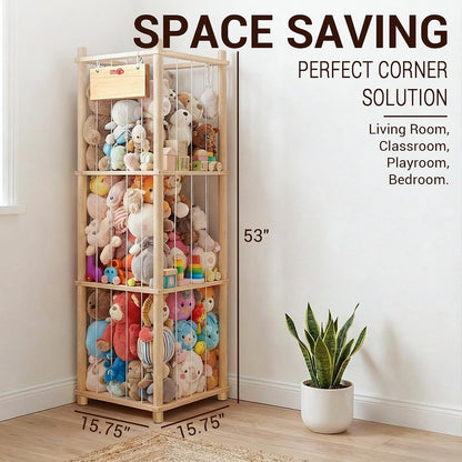 Kids Large Stuffed Animal Storage & Plush Toy Organizer, 53.15" H