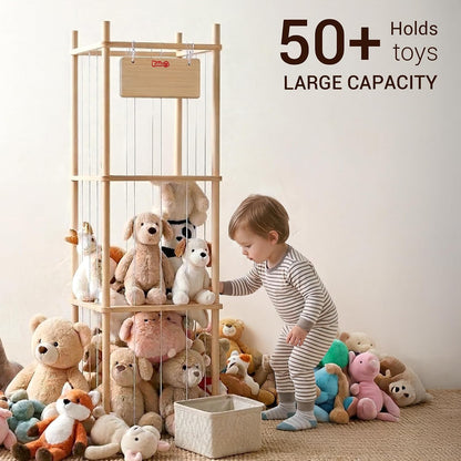 Kids Large Stuffed Animal Storage & Plush Toy Organizer, 53.15" H