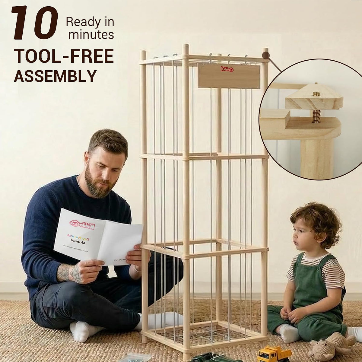Kids Large Stuffed Animal Storage & Plush Toy Organizer, 53.15" H