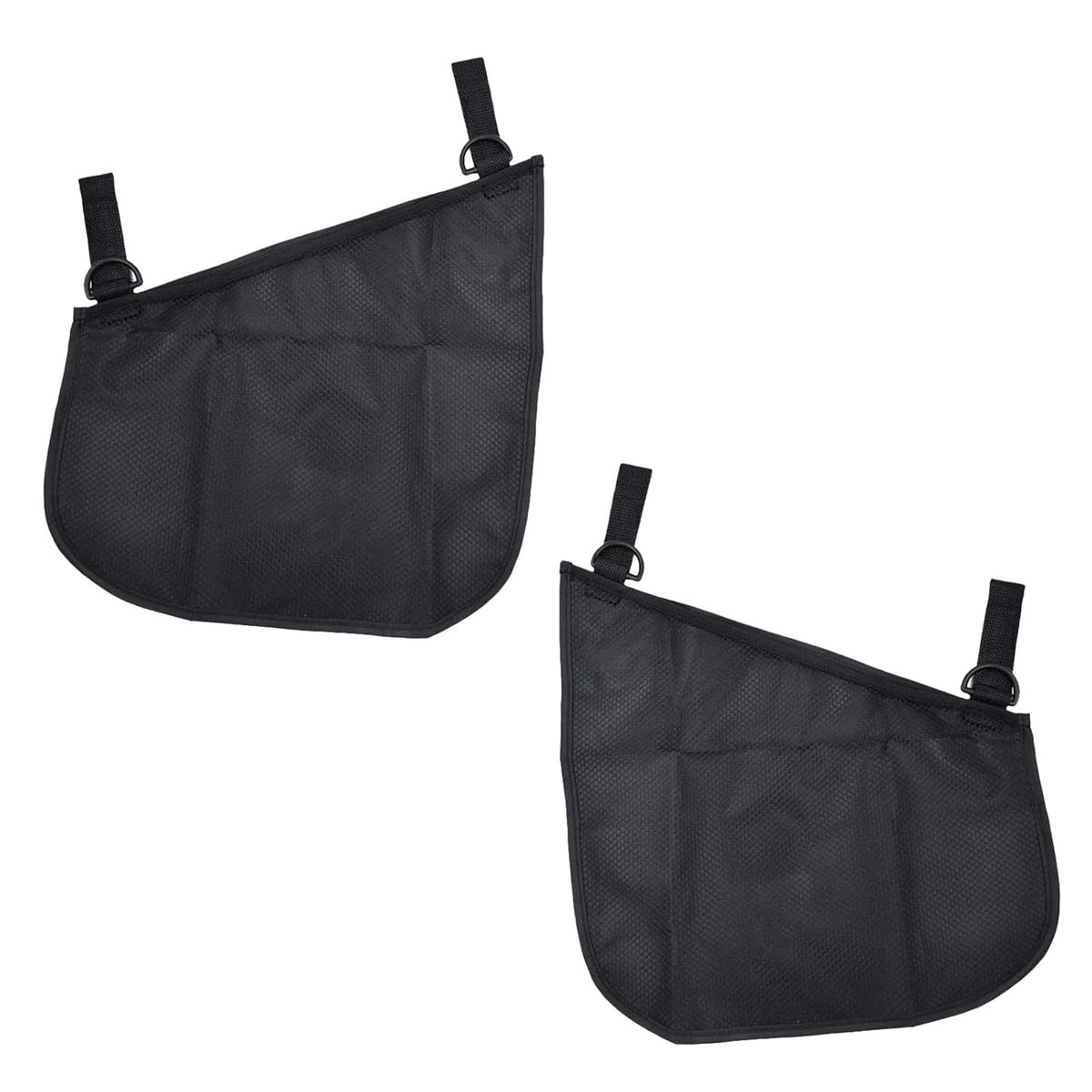 2 Pack Universal Side Sling Stroller Mesh Cargo Net and Organizer, Non-Slip and Adjustable Straps, Extra Stroller Storage Space (Black)