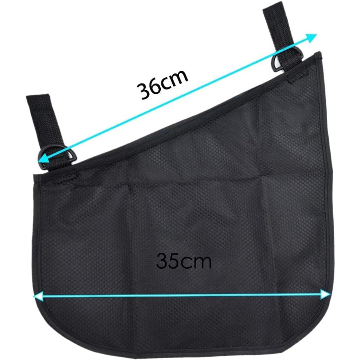 2 Pack Universal Side Sling Stroller Mesh Cargo Net and Organizer, Non-Slip and Adjustable Straps, Extra Stroller Storage Space (Black)