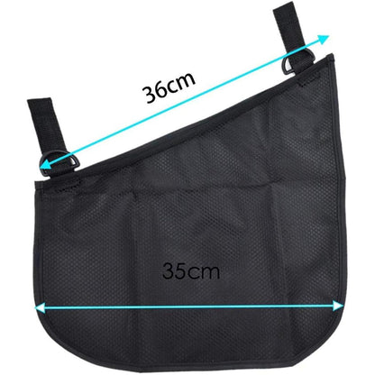 2 Pack Universal Side Sling Stroller Mesh Cargo Net and Organizer, Non-Slip and Adjustable Straps, Extra Stroller Storage Space (Black)