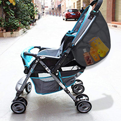 2 Pack Universal Side Sling Stroller Mesh Cargo Net and Organizer, Non-Slip and Adjustable Straps, Extra Stroller Storage Space (Black)