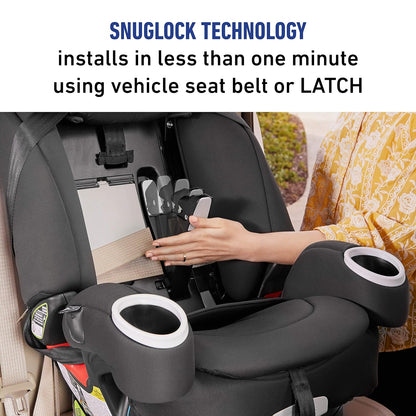 4Ever DLX SnugLock 4 in 1 Car Seat | Infant to Toddler Car Seat, with 10 Years of Use | Featuring Easy-Install SnugLock Technology, Leila , 21x19x24.5 Inch (Pack of 1)