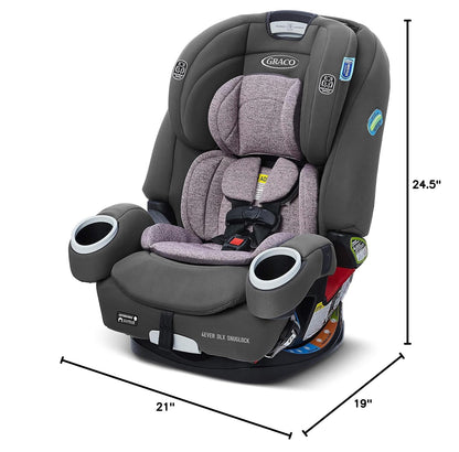 4Ever DLX SnugLock 4 in 1 Car Seat | Infant to Toddler Car Seat, with 10 Years of Use | Featuring Easy-Install SnugLock Technology, Leila , 21x19x24.5 Inch (Pack of 1)