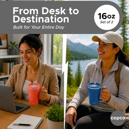 Cone Desk Mug 16 Oz - Purple/Brown, Set of 2