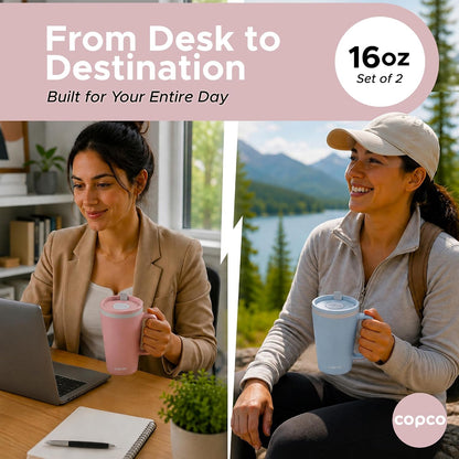Cone Desk Mug 16 Oz - Purple/Brown, Set of 2